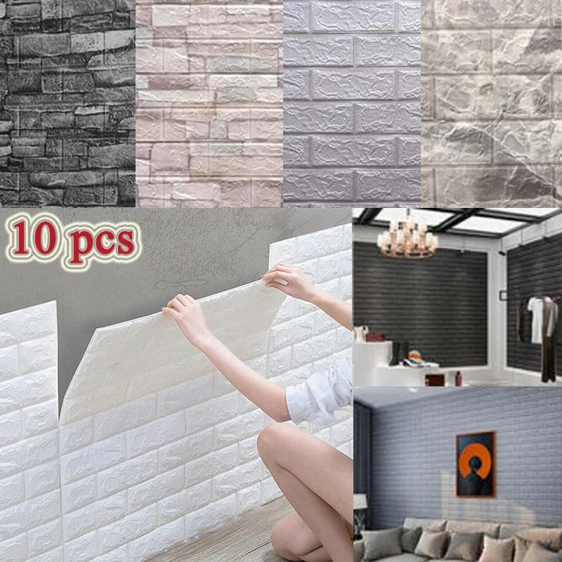 10 Pcs Self-adhesive 3D Panels Wallpaper Waterproof Foam Wall Stickers Tile Brick Living Room decor TV Background Decals 38*35cm
10 Pcs Self-adhesive 3D Panels Wallpaper Waterproof Foam Wall Stickers Tile Brick Living Room decor TV Background Decals 38*35cm