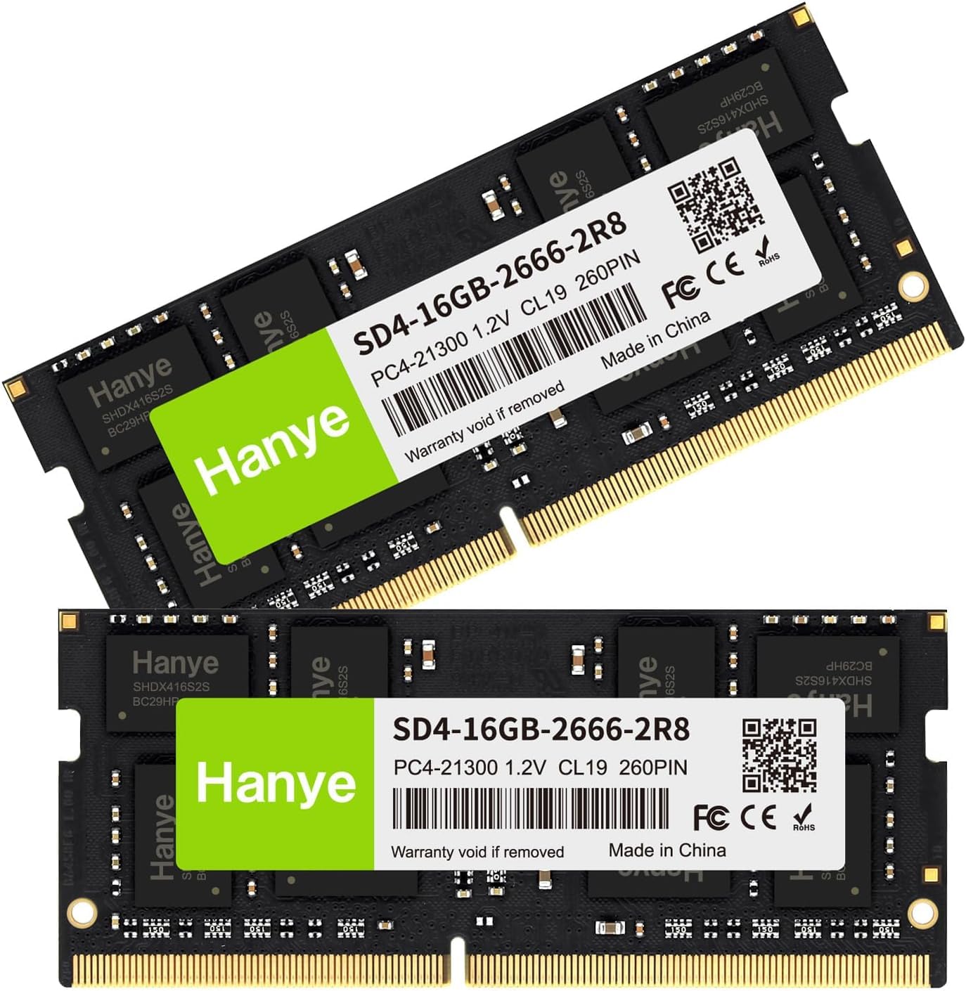 Laptop memory 32GB SODIMM Hanye CL19 260pin Domestic authorized distributor product PC4-21300 (DDR4-2666) (16GBx2) 1.2V SD4-16GB-2666-2R8
Laptop memory 32GB SODIMM Hanye CL19 260pin Domestic authorized distributor product PC4-21300 (DDR4-2666) (16GBx2) 1.2V SD4-16GB-2666-2R8
