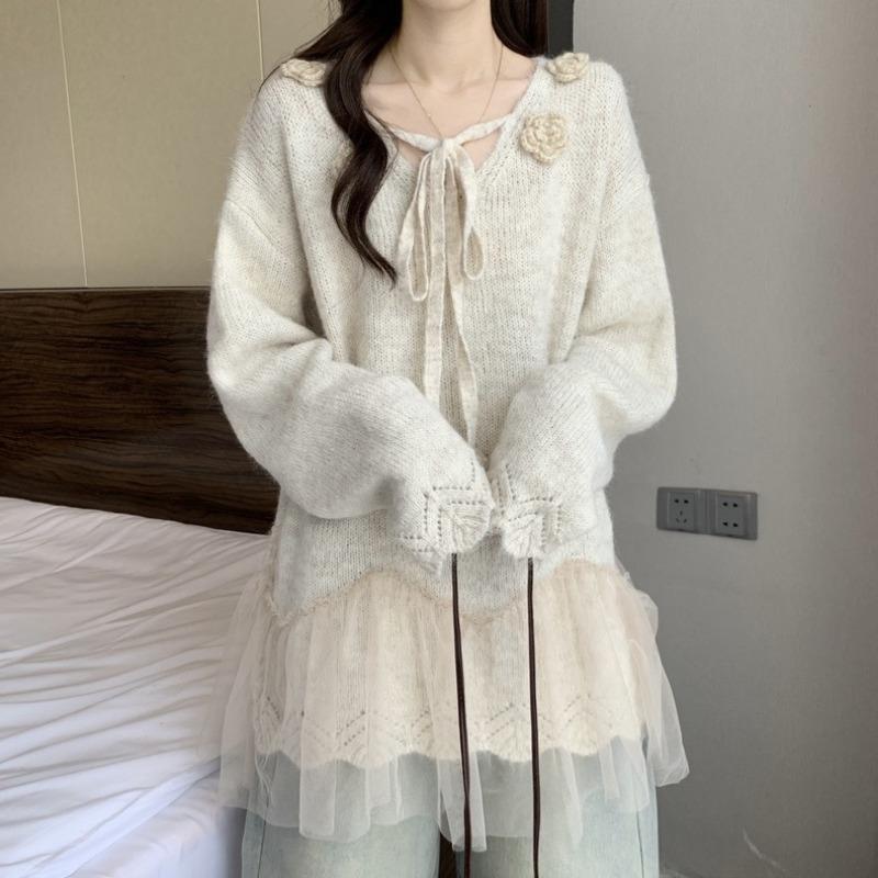 Осень и зима новый дизайн с сетчатой вставкой, свитер-пуловер с объемными цветами, нежный ветер, вязаный свитер-топ женский one size fits all абрикосовый
Осень и зима новый дизайн с сетчатой вставкой, свитер-пуловер с объемными цветами, нежный ветер, вязаный свитер-топ женский one size fits all абрикосовый