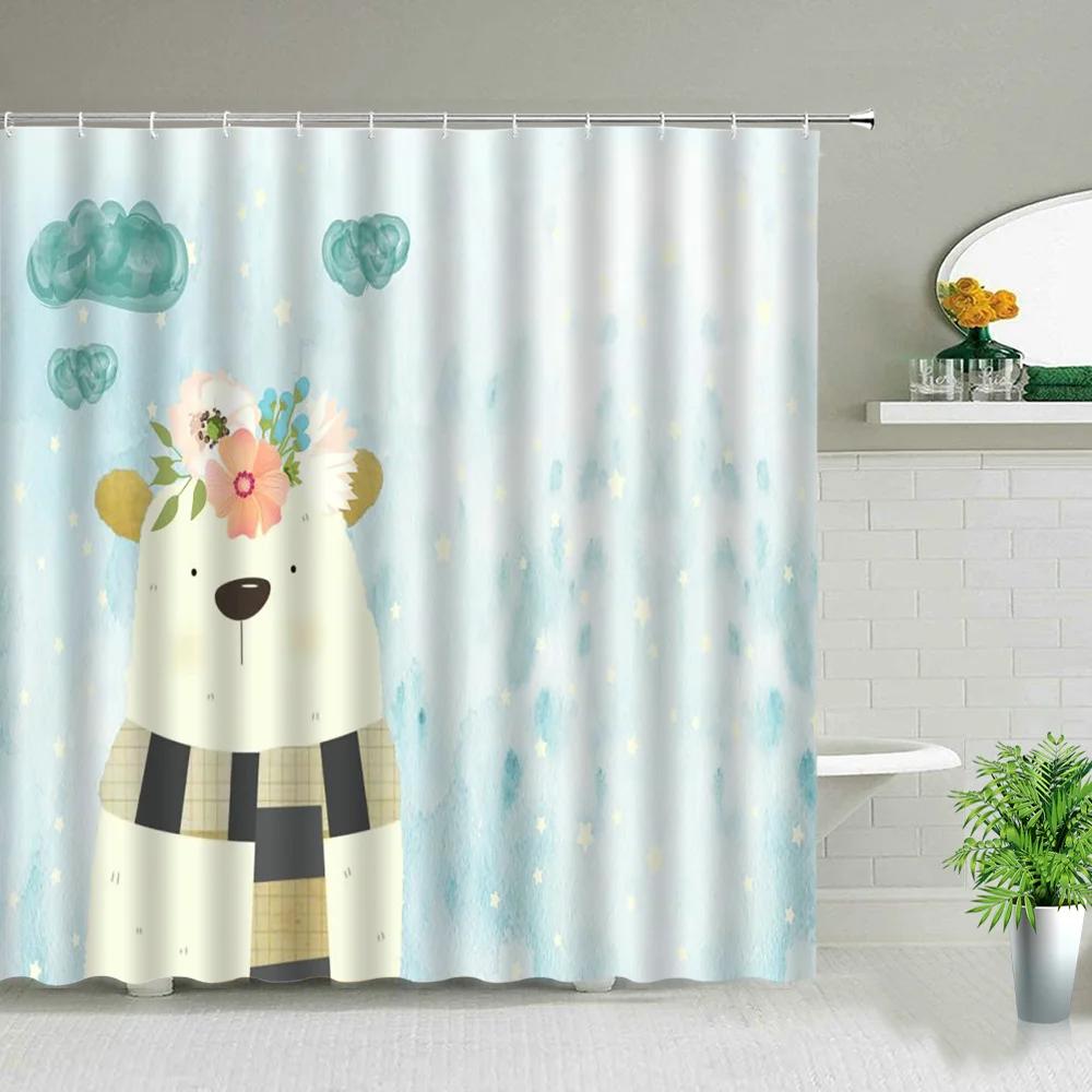 Cute Cartoon Bear Shower Curtains Fun Animal Children Bathtub Decoration Waterproof Fabric Bathroom Screen With Hooks W60H190(CM)-1 Pcs
Cute Cartoon Bear Shower Curtains Fun Animal Children Bathtub Decoration Waterproof Fabric Bathroom Screen With Hooks W60H190(CM)-1 Pcs