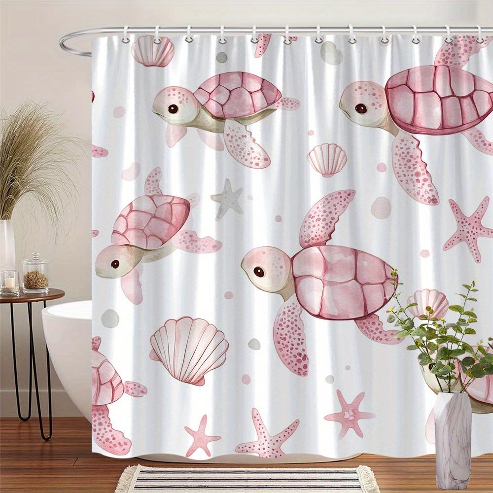 1 Pink Turtle And Shell Shower Curtain, Polyester Fabric, Machine Washable, Suitable For Bathroom Decoration W60H190(CM)-1 Pcs
1 Pink Turtle And Shell Shower Curtain, Polyester Fabric, Machine Washable, Suitable For Bathroom Decoration W60H190(CM)-1 Pcs