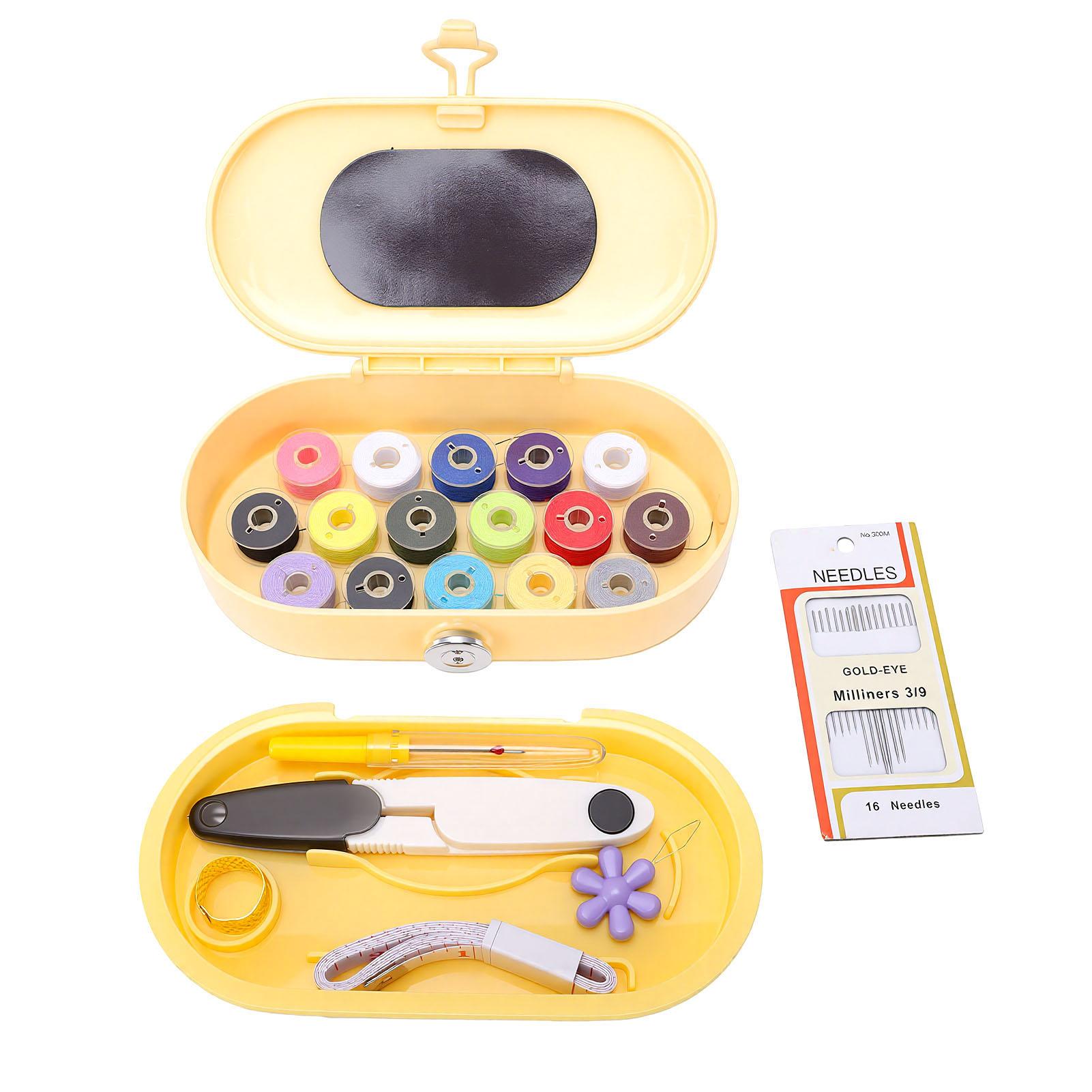 Sewing Tools Set Portable Needle and Thread Set Compact Sewing Tools Box for Home Cream Yellow
Sewing Tools Set Portable Needle and Thread Set Compact Sewing Tools Box for Home Cream Yellow