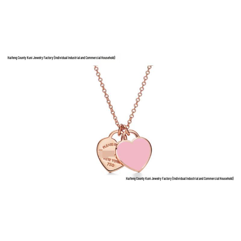 Кольє-підвіска T-brand з подвійним серцем, покрите 18-каратним золотом, зі стерлінгового срібла 925 проби та епоксидною емаллю
Кольє-підвіска T-brand з подвійним серцем, покрите 18-каратним золотом, зі стерлінгового срібла 925 проби та епоксидною емаллю