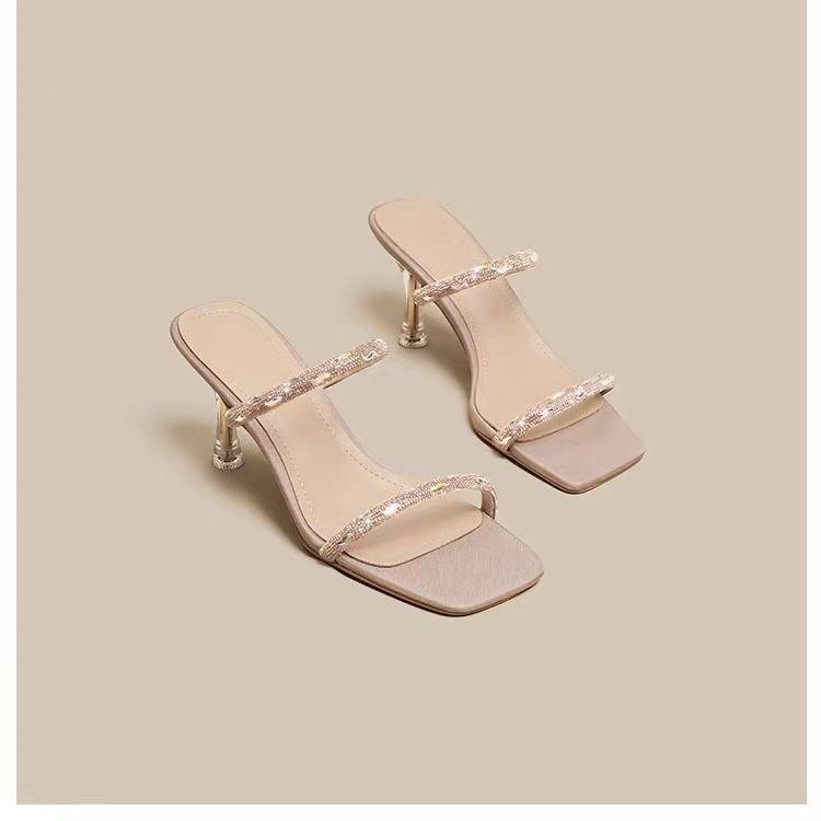 Summer new rhinestone one-word with high heel half-drag women s sandals high heels thin heel transparent high heel slippers 35
Summer new rhinestone one-word with high heel half-drag women s sandals high heels thin heel transparent high heel slippers 35