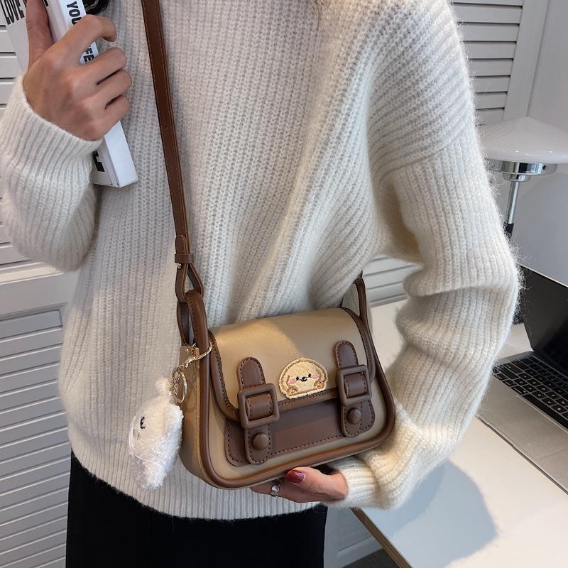 Контрастный цвет Простая сумка Летняя высококачественная текстура Модная ретро сумка через плечо Сумка через подмышку коричневый