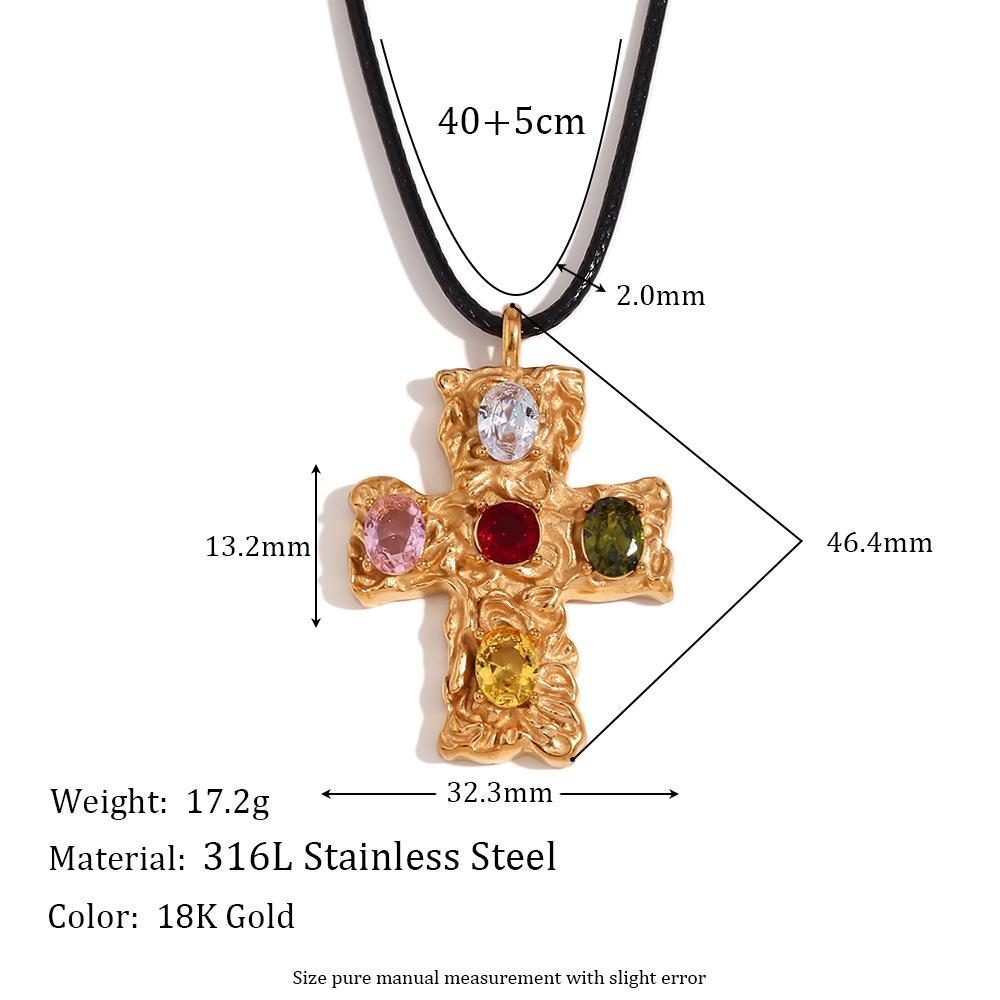 MamacitaSlay Vintage one piece Cross Pendant Green Rhinestone Black Rope necklace premium stainless steel jewelry Decoration 40cm
MamacitaSlay Vintage one piece Cross Pendant Green Rhinestone Black Rope necklace premium stainless steel jewelry Decoration 40cm