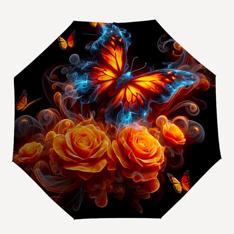 1pc Butterfly Roses Print Automatic Umbrella - 8-Rib Durable Frame, Portable Fashion Accessory & Holiday Gift yy251117183
1pc Butterfly Roses Print Automatic Umbrella - 8-Rib Durable Frame, Portable Fashion Accessory & Holiday Gift yy251117183
