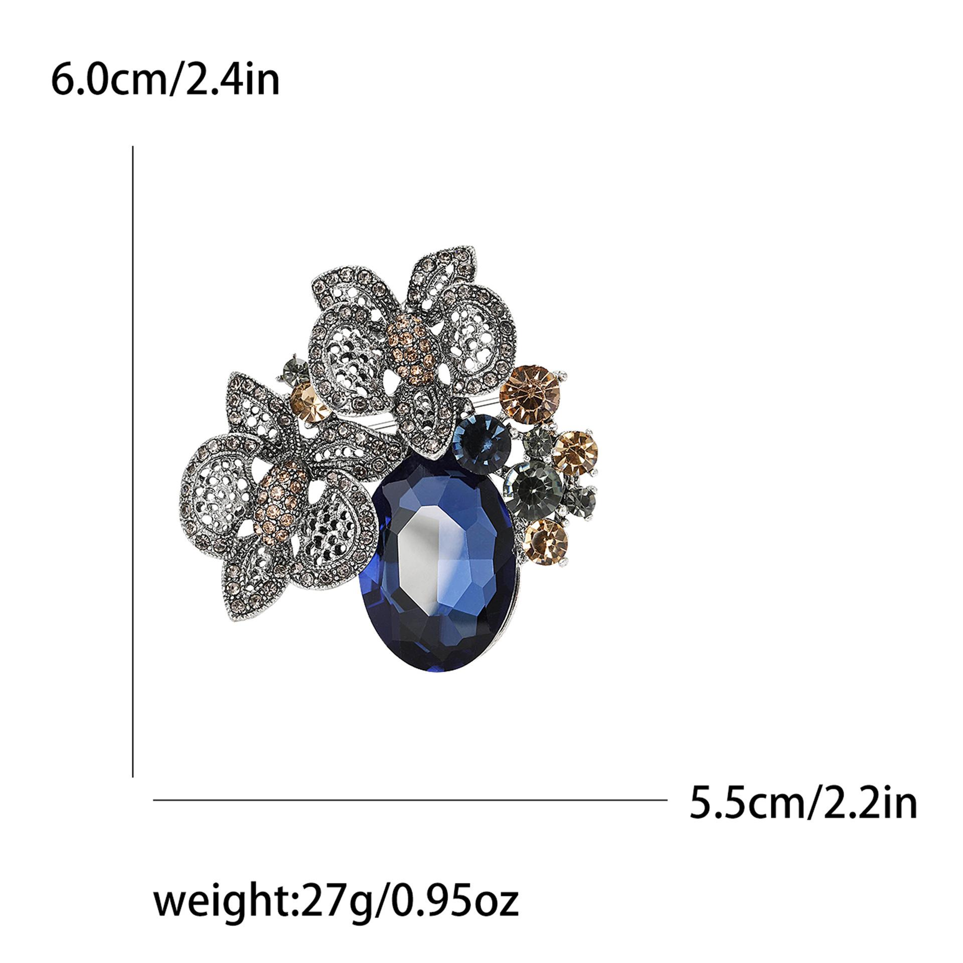 Стильная винтажная брошь-цветок из сплава со стразами, изысканная универсальная брошь-шаль для женского костюма, украшение на булавке