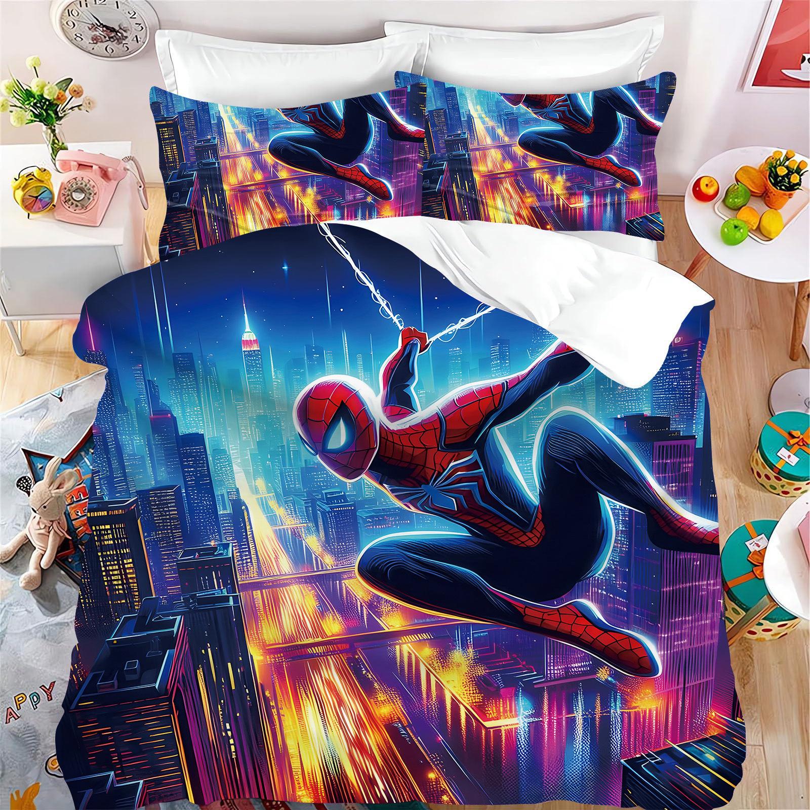 Home Textiles Three-Piece Spider-Man Theme Cartoon Digital Printing Quilt Pillowcase Bedding 90 * 200 two-piece set
Home Textiles Three-Piece Spider-Man Theme Cartoon Digital Printing Quilt Pillowcase Bedding 90 * 200 two-piece set