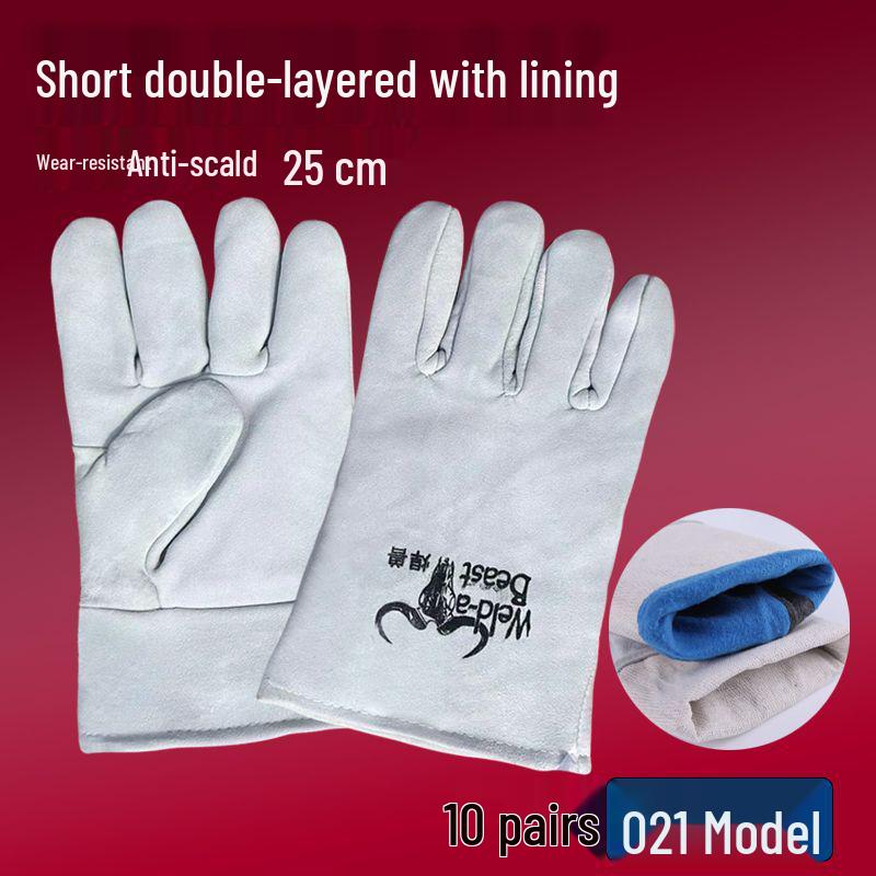 Жаростойкие сварочные перчатки из коровьей кожи - Износостойкие, Защищающие от ожогов, Теплоизолированные для сварщиков
Жаростойкие сварочные перчатки из коровьей кожи - Износостойкие, Защищающие от ожогов, Теплоизолированные для сварщиков