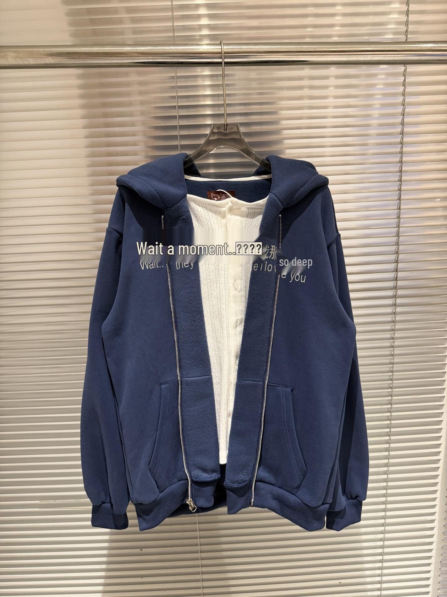 2025 Winter Praying Spoof Knit Hoodie with Fleece Zipper Sweatshirt. Large синій
2025 Winter Praying Spoof Knit Hoodie with Fleece Zipper Sweatshirt. Large синій