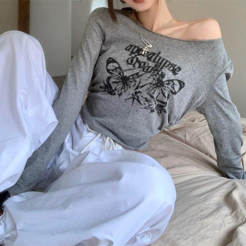 Женский топ футболка с длинным рукавом с принтом XL серый
Женский топ футболка с длинным рукавом с принтом XL серый