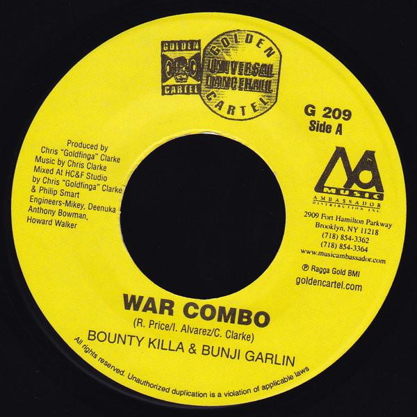 7inch Record BOUNTY KILLER & BUNJI GARLIN / MR. - War Combo / See Dem A Come G209 Golden Cartel R 2003 US Reggae, Ska & Dub Used
7inch Record BOUNTY KILLER & BUNJI GARLIN / MR. - War Combo / See Dem A Come G209 Golden Cartel R 2003 US Reggae, Ska & Dub Used