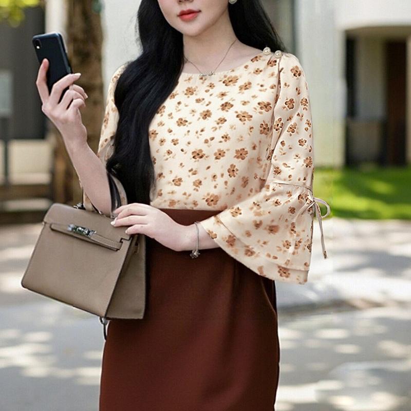 ZANZEA Женская повседневная блузка с круглым вырезом, цветочным принтом и рукавами 3/4 5XL хаки
ZANZEA Женская повседневная блузка с круглым вырезом, цветочным принтом и рукавами 3/4 5XL хаки