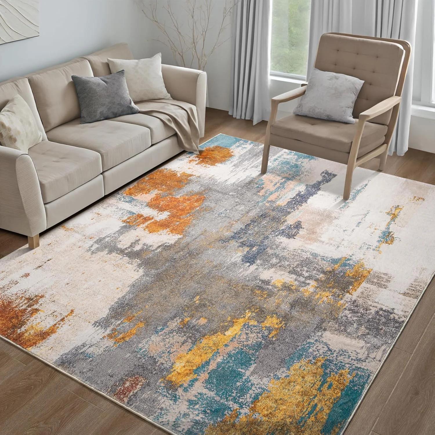 Area Rugs for Living Room, Machine Washable Vintage Rug, Non-Slip Low Pile Throw Rugs with Rubber Backing Washable Carpet 153x215cm
Area Rugs for Living Room, Machine Washable Vintage Rug, Non-Slip Low Pile Throw Rugs with Rubber Backing Washable Carpet 153x215cm