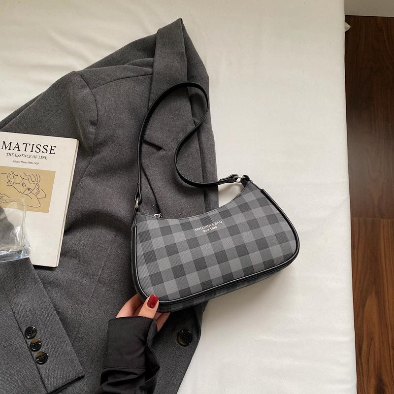 Нишевая дизайнерская сумка женская новая летняя модная клетчатая сумка-мессенджер на одно плечо под мышкой маленькая квадратная сумка