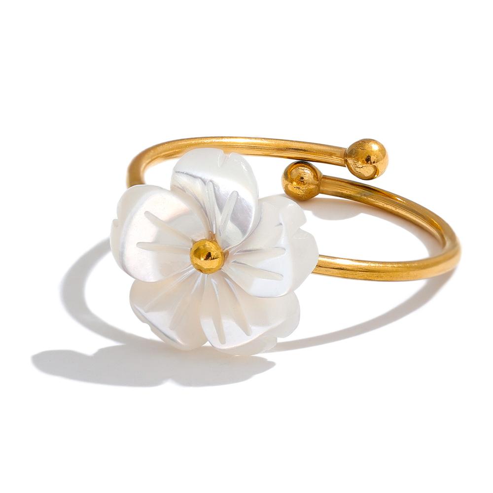 Yhpup Fashion Natural Shell Flower Adjustable Open Ring Sweet Stainless Steel 18K PVD Plated Summer Daily Jewelry Gift
Yhpup Fashion Natural Shell Flower Adjustable Open Ring Sweet Stainless Steel 18K PVD Plated Summer Daily Jewelry Gift
