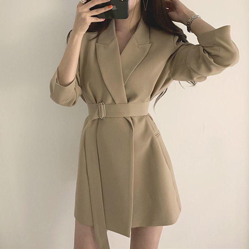 2025 Spring/Autumn Slim Fit Mid-Length Blazer with Belt - Korean Style S хакі
2025 Spring/Autumn Slim Fit Mid-Length Blazer with Belt - Korean Style S хакі