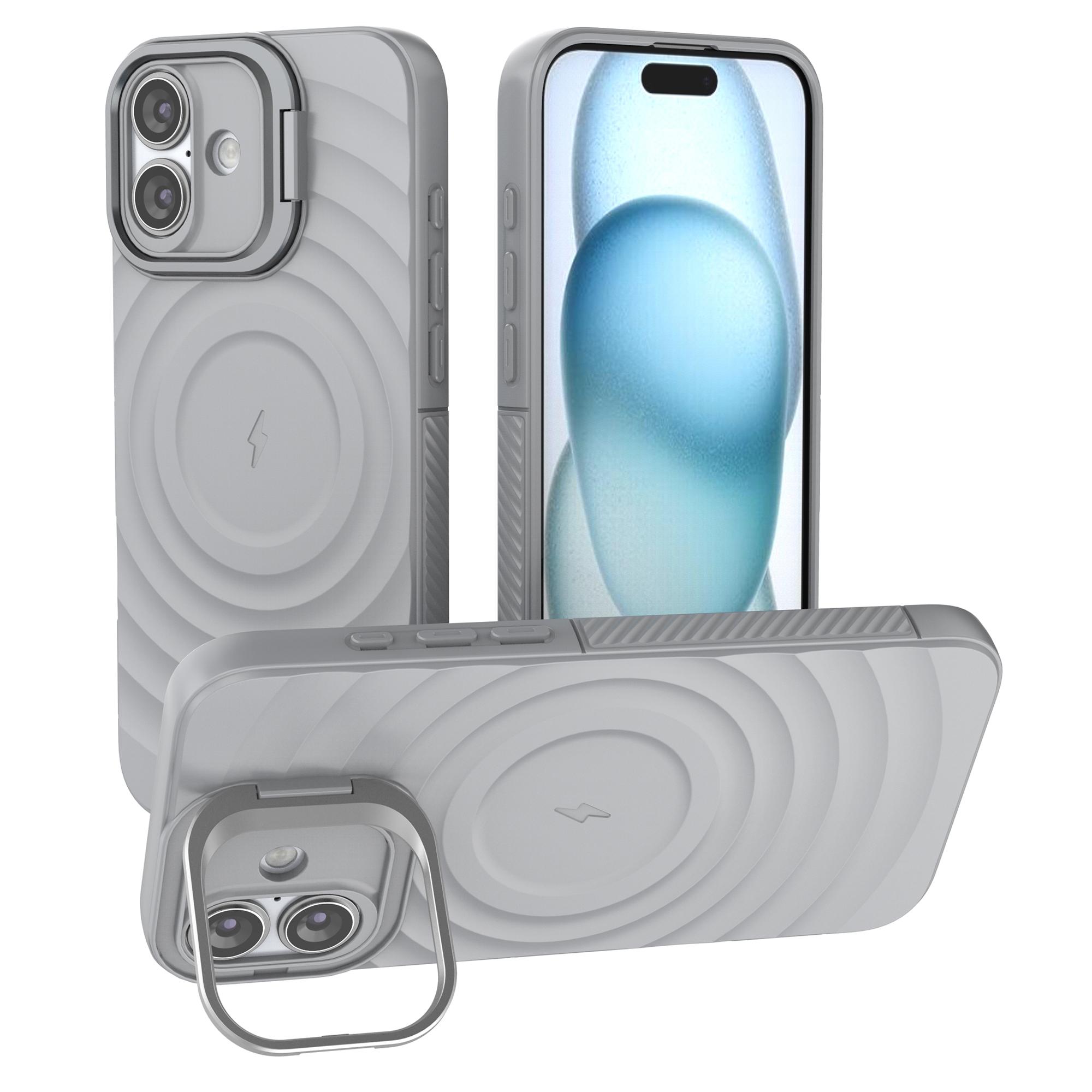 For iPhone 16 Plus Magnetic Case PC Kickstand Ripple Texture TPU Phone Cover Grey
For iPhone 16 Plus Magnetic Case PC Kickstand Ripple Texture TPU Phone Cover Grey