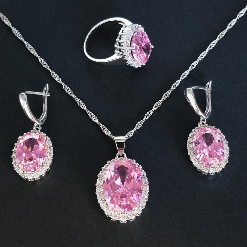 Zircon Bridal Jewelry Set: Necklace, Earrings & Ring with Colored Gemstones Adjustable Ring Set
Zircon Bridal Jewelry Set: Necklace, Earrings & Ring with Colored Gemstones Adjustable Ring Set
