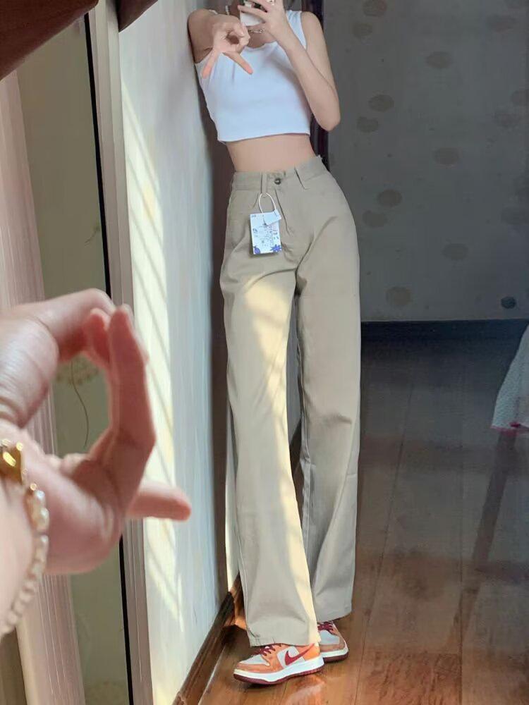 American Retro Khaki High Waist Slimming Straight Jeans for Women XS
American Retro Khaki High Waist Slimming Straight Jeans for Women XS
