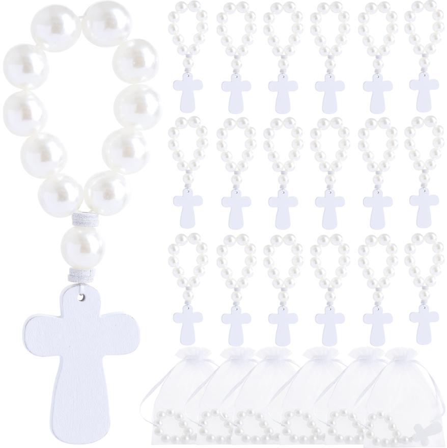 6/12/18PCS Acrylic Rosary Bulk Catholic with Crucifix Wooden Cross Pendant with White Mesh Bags for Baptism First Communion
6/12/18PCS Acrylic Rosary Bulk Catholic with Crucifix Wooden Cross Pendant with White Mesh Bags for Baptism First Communion