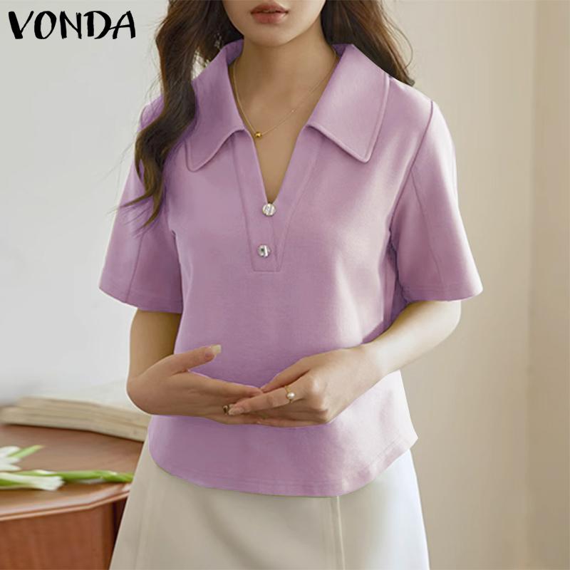 VONDA Летняя женская рубашка с воротником H Fit Top
