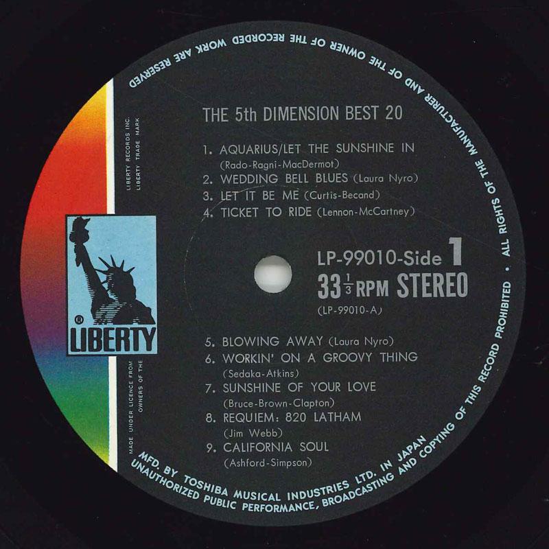 LP Пластинка 5TH DIMENSION - 5th Dimension Best 20 LP99010 LIBERTY Япония Соул/Фанк Б/У
LP Пластинка 5TH DIMENSION - 5th Dimension Best 20 LP99010 LIBERTY Япония Соул/Фанк Б/У