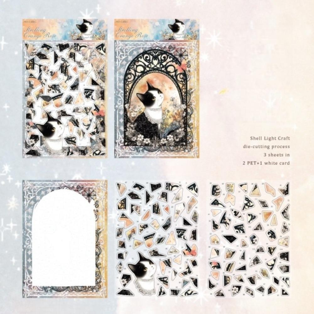 New Gothic Style Puzzle Stickers PET Material Cute Cat Theme 3D Stacking Sticker Die Cut Crystal Paper Puzzle Journal Decor
New Gothic Style Puzzle Stickers PET Material Cute Cat Theme 3D Stacking Sticker Die Cut Crystal Paper Puzzle Journal Decor