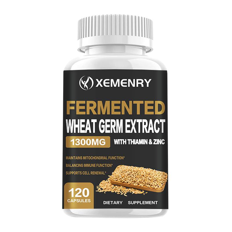 XEMENRY Wheat Germ Extract, 1300 mg per serving, rich in thiamine and zinc, 120 capsules, vegan, suitable for adults. 120*1
XEMENRY Wheat Germ Extract, 1300 mg per serving, rich in thiamine and zinc, 120 capsules, vegan, suitable for adults. 120*1