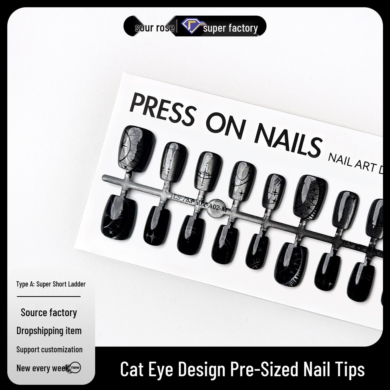 Jiaolong Starburst Cat Eye Press-On Nails - Gentle Whitening, Dark Sweet Cool Design, Handmade for Advanced Manicure
Jiaolong Starburst Cat Eye Press-On Nails - Gentle Whitening, Dark Sweet Cool Design, Handmade for Advanced Manicure