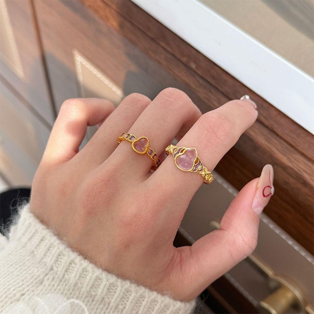 Purple Gourd Vintage Rings Lucky Metal Open Rings Fashion Enamel Finger Ring Party Big Gourd
Purple Gourd Vintage Rings Lucky Metal Open Rings Fashion Enamel Finger Ring Party Big Gourd