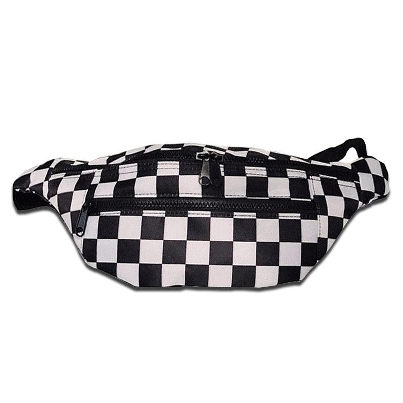 Black White Checkered Waist Bag for Women Fashionable Crossbody Bag Double Zipper Canvas Chest Bag
Black White Checkered Waist Bag for Women Fashionable Crossbody Bag Double Zipper Canvas Chest Bag