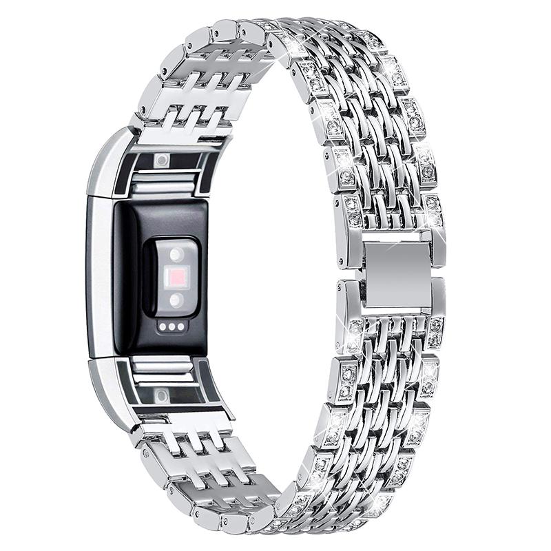 2 Rows Fashionable Rhinestones Decor Replacement Metal Watchband Wrist Strap for Fitbit Charge 2/Charge 2 HR Silver
2 Rows Fashionable Rhinestones Decor Replacement Metal Watchband Wrist Strap for Fitbit Charge 2/Charge 2 HR Silver