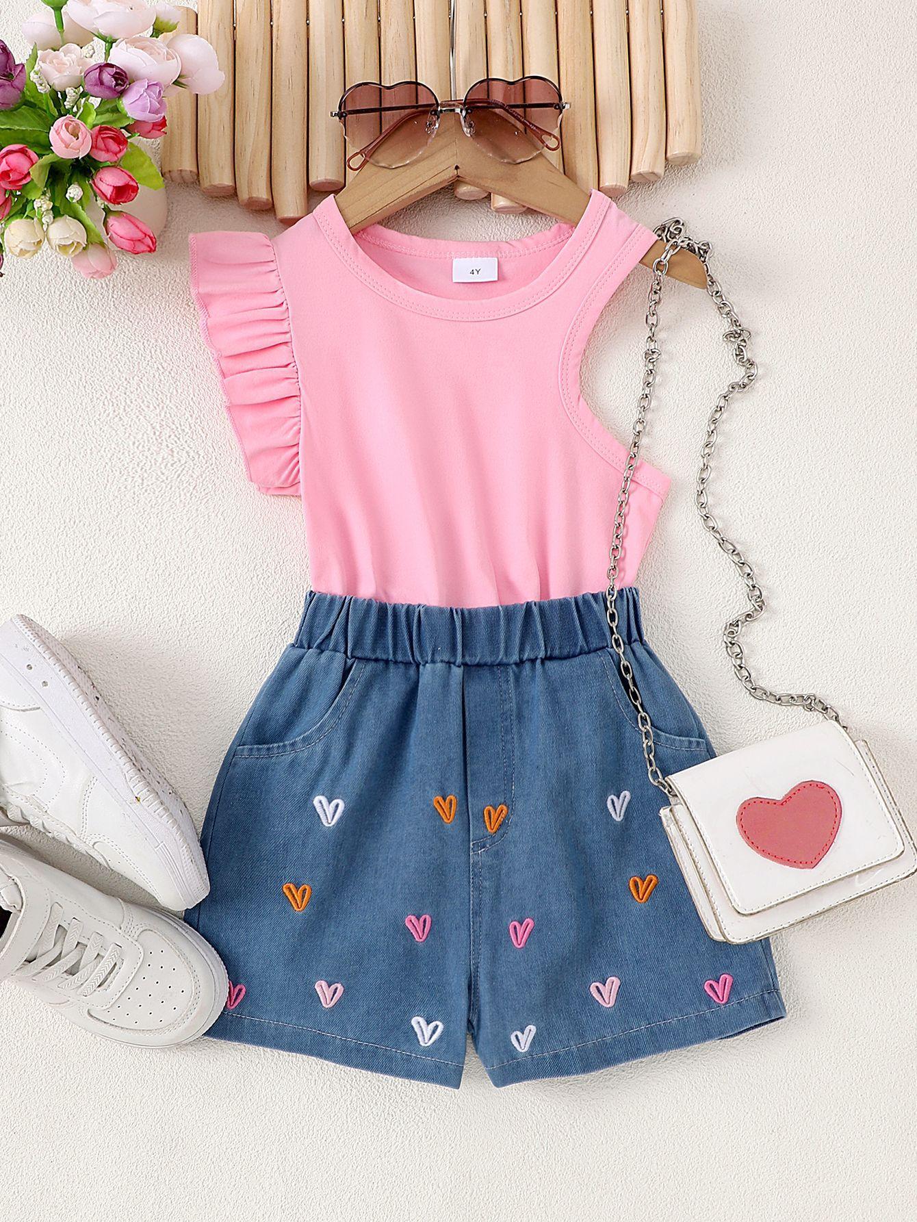 Комплект одежды для девочек 2025 года, летний детский повседневный топ с открытыми плечами + шорты в форме сердца, комплект из двух предметов 7Y розовый
Комплект одежды для девочек 2025 года, летний детский повседневный топ с открытыми плечами + шорты в форме сердца, комплект из двух предметов 7Y розовый