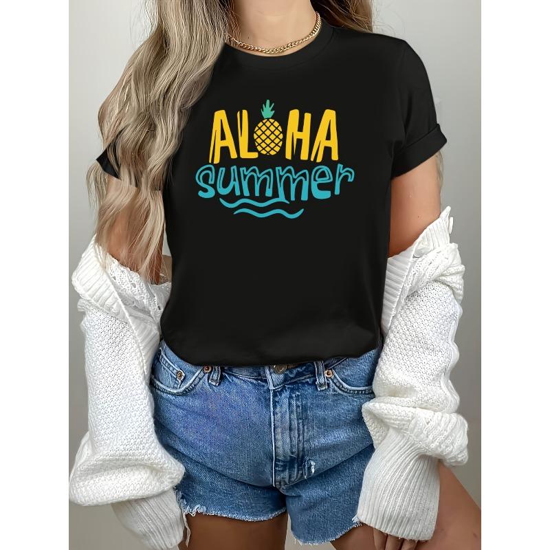Summer Pineapple Wave Design Holiday Pattern Print, Black Short-sleeve Round-neck Printed T-shirt - Machine Washable, Casual Style, 4XL чорний
Summer Pineapple Wave Design Holiday Pattern Print, Black Short-sleeve Round-neck Printed T-shirt - Machine Washable, Casual Style, 4XL чорний