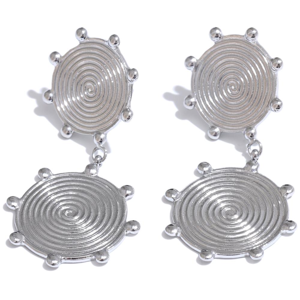 Yhpup Fashion Stainless Steel Round Striped Drop Dangle Earrings Water Resistant 18K Gold Platinum PVD Plated Daily Jewelry Gift
Yhpup Fashion Stainless Steel Round Striped Drop Dangle Earrings Water Resistant 18K Gold Platinum PVD Plated Daily Jewelry Gift