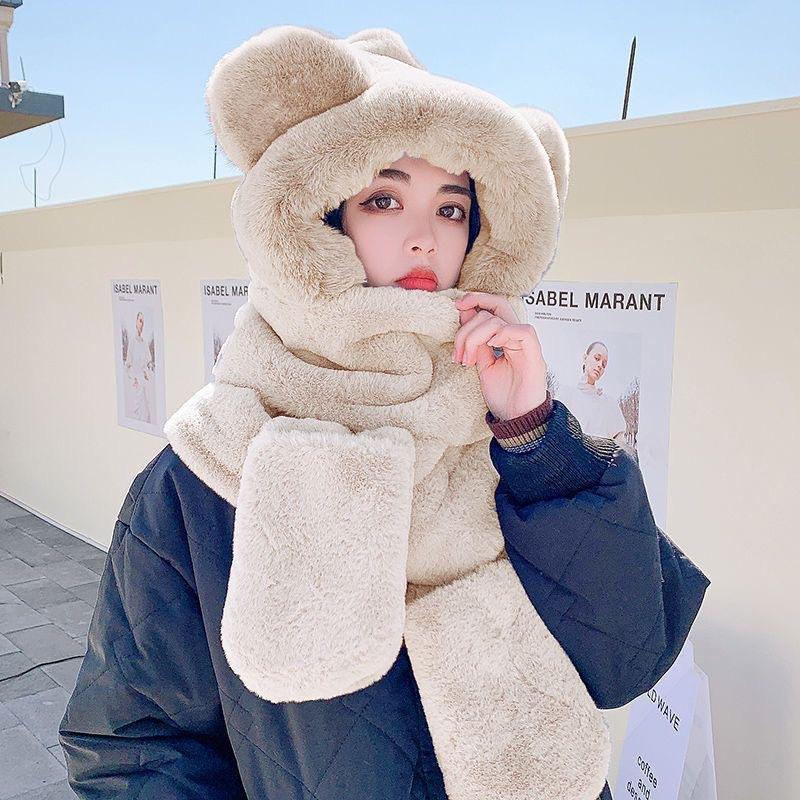 Bear ColdSeason Cute Hat Scarf Gloves Integrated Hat Korean Version Imitation Rabbit Hair Lei Feng Hat Warm Three Piece Set Thickened
Bear ColdSeason Cute Hat Scarf Gloves Integrated Hat Korean Version Imitation Rabbit Hair Lei Feng Hat Warm Three Piece Set Thickened