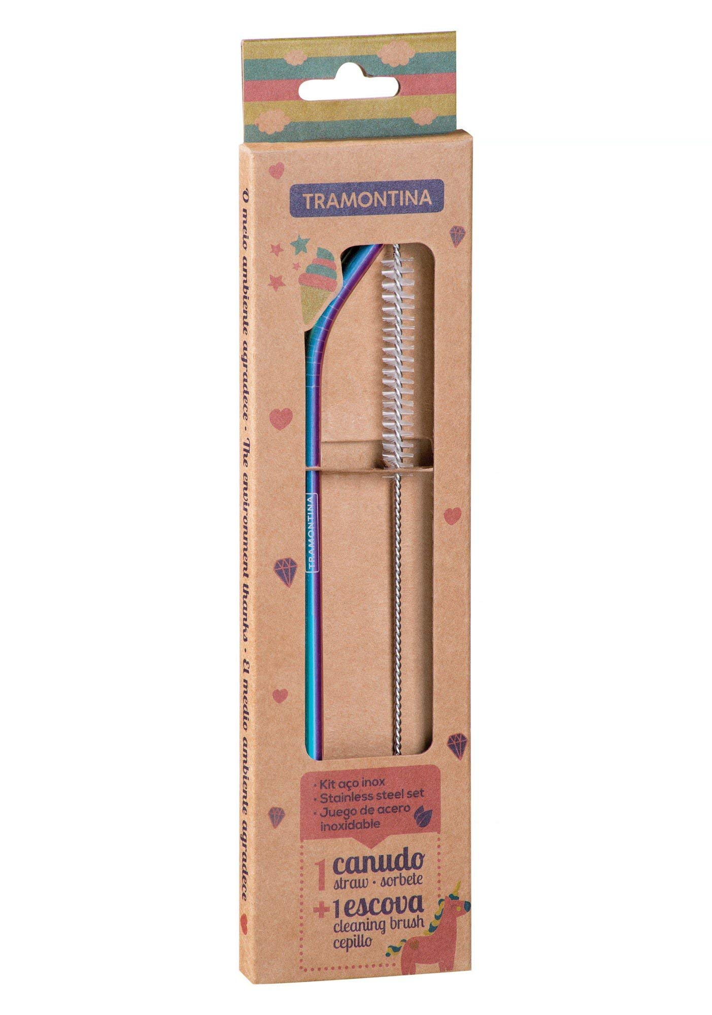 Tramontina Stainless Steel Straw Cleaner Alegria Rainbow 21cm Recommended for ages 3 and up Reusable Eco Dishwasher safe Warm and cold compatible
Tramontina Stainless Steel Straw Cleaner Alegria Rainbow 21cm Recommended for ages 3 and up Reusable Eco Dishwasher safe Warm and cold compatible