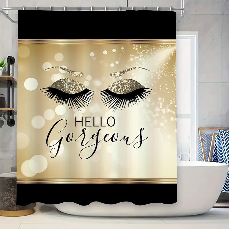 Vogue Eyes Lashes Decorative Shower Curtain For Bathroom Home Decor Waterproof Printed Black Gold White W60H190(CM)-1 Pcs
Vogue Eyes Lashes Decorative Shower Curtain For Bathroom Home Decor Waterproof Printed Black Gold White W60H190(CM)-1 Pcs