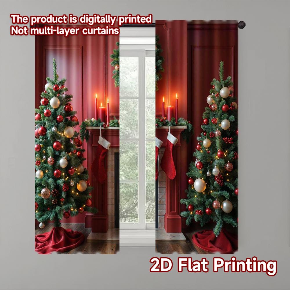 Set Of 2 Flat Printing Merry Christmas Popular Window Drapes Tree Red Wall Versatile Fabric Without Electricity Festive Curtains Made Polyester W100*H70(CM)-Grommet top&2PCS
Set Of 2 Flat Printing Merry Christmas Popular Window Drapes Tree Red Wall Versatile Fabric Without Electricity Festive Curtains Made Polyester W100*H70(CM)-Grommet top&2PCS