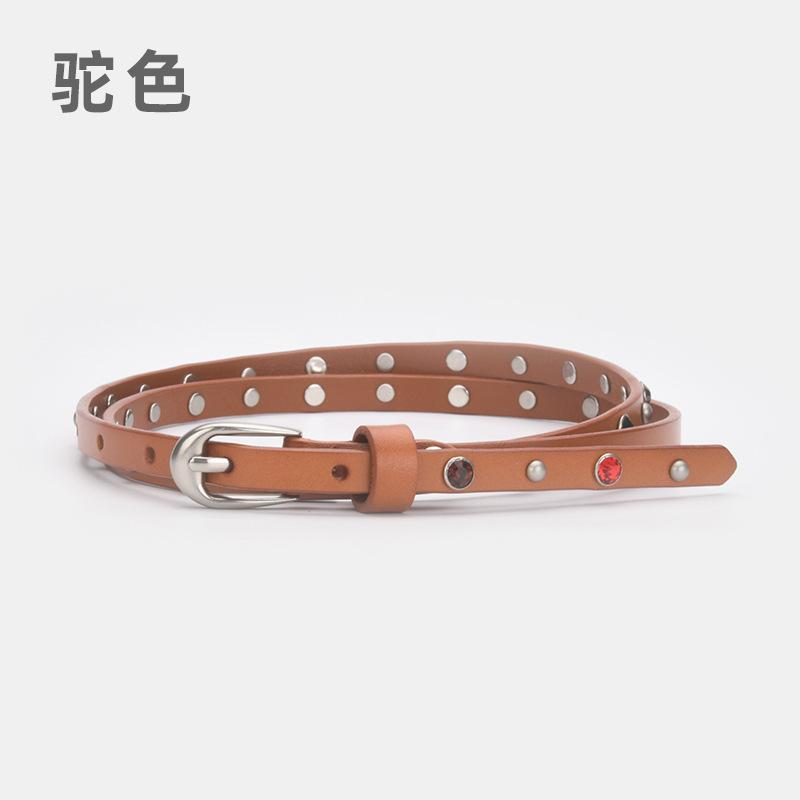 Women s Versatile Belt Rivets with Jeans Dress Decorative Belt Punk Pin Buckle Diamond Girls Leather Belt 105*1cm
Women s Versatile Belt Rivets with Jeans Dress Decorative Belt Punk Pin Buckle Diamond Girls Leather Belt 105*1cm