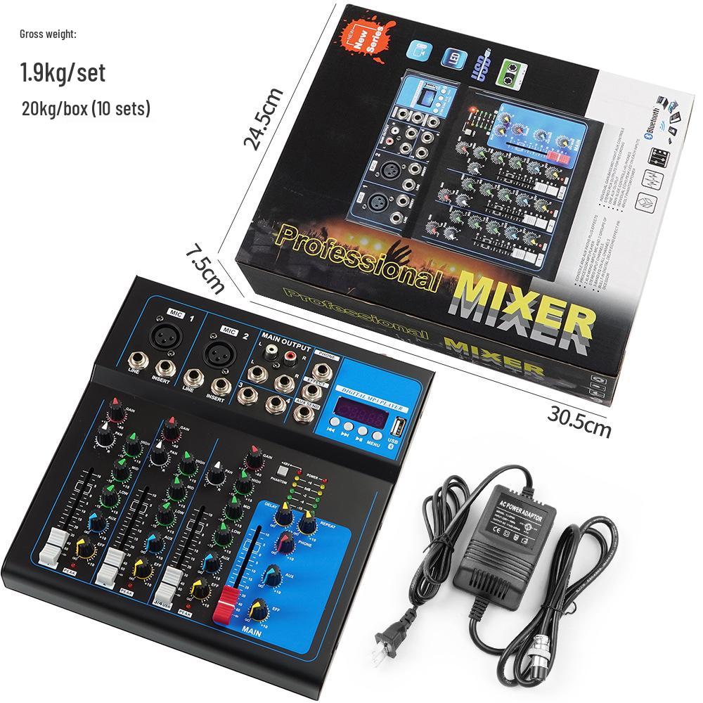 4-Channel USB Sound Card with Mixer and Effects Processor for Live Performance
4-Channel USB Sound Card with Mixer and Effects Processor for Live Performance