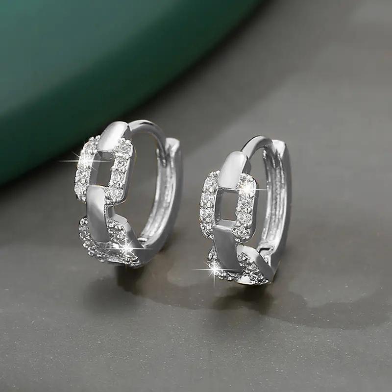 Huitan Versatile Women Chain Linked Design Hoop Earrings Fashion Party Accessories Wedding Zircon with Sparkling Cubic Zirconia
Huitan Versatile Women Chain Linked Design Hoop Earrings Fashion Party Accessories Wedding Zircon with Sparkling Cubic Zirconia