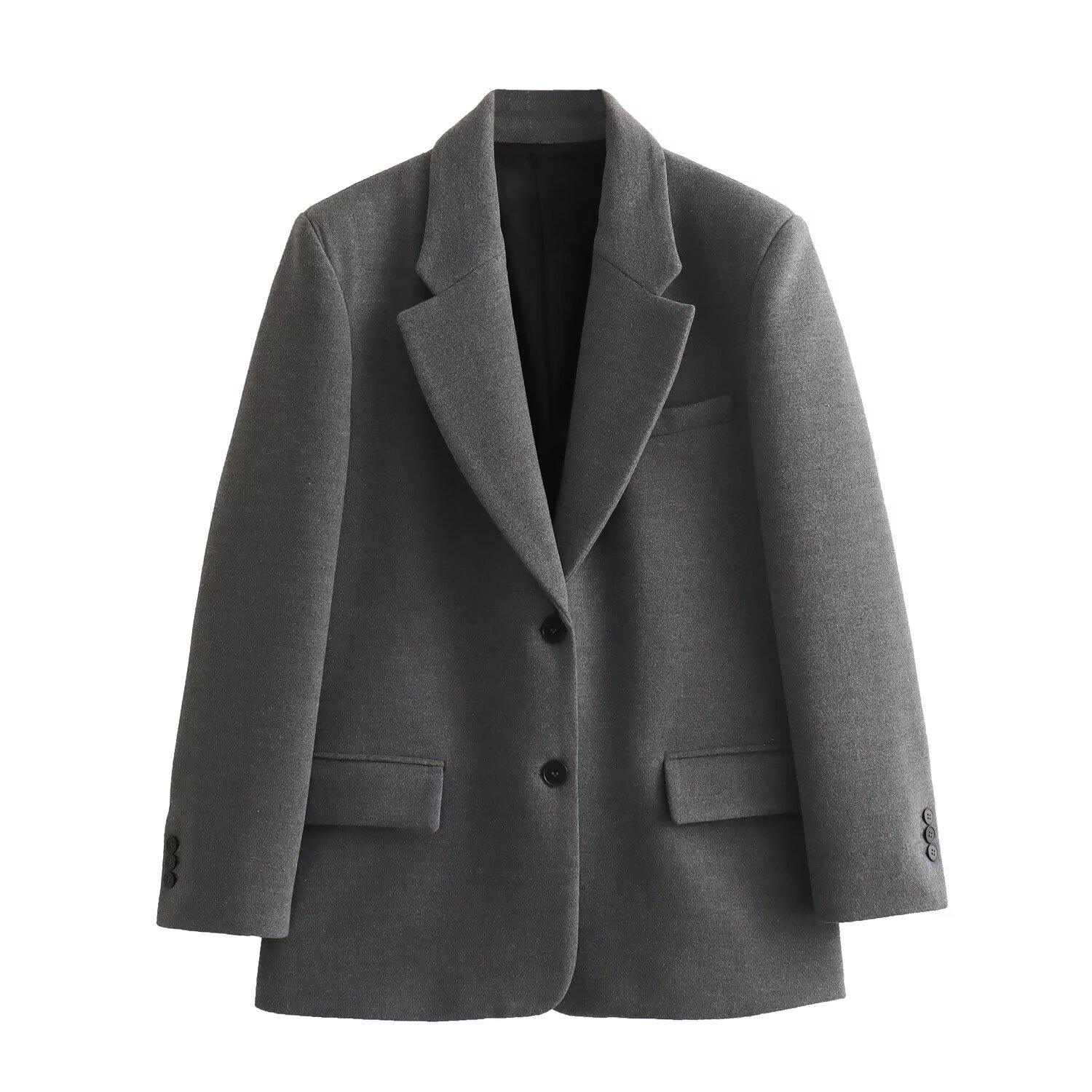 2025 Autumn European & American Padded Shoulder Straight-Leg Suit Jacket XS сірий колір
2025 Autumn European & American Padded Shoulder Straight-Leg Suit Jacket XS сірий колір