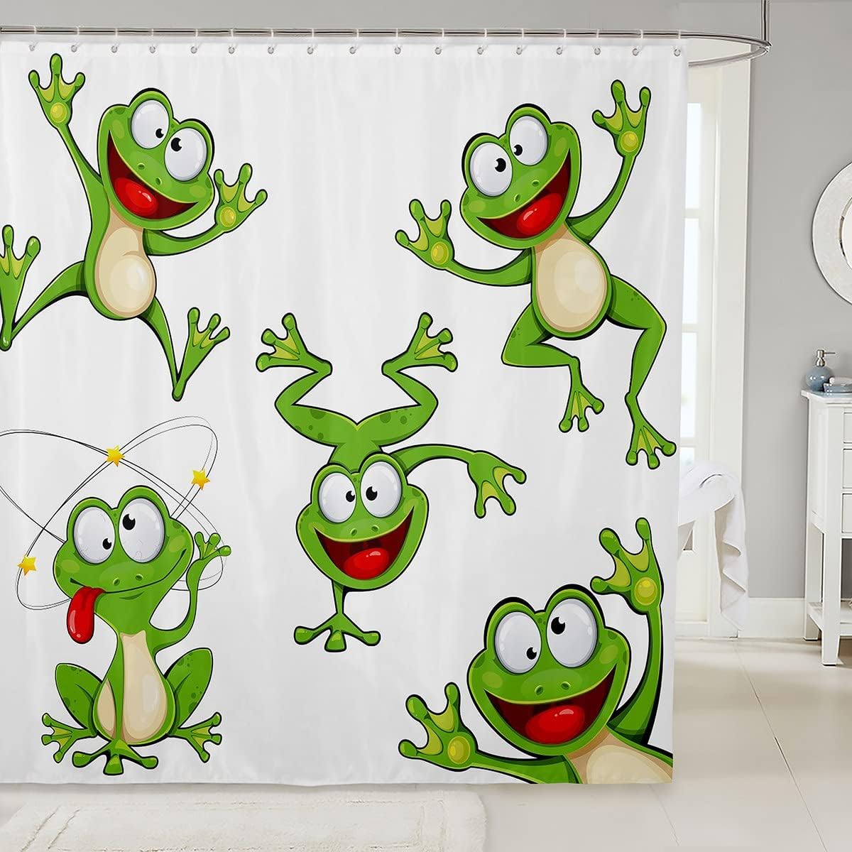Cartoon Frog Shower Curtain Funny Green Animal Kids Bathroom Decor Linen180X230 W60H190(CM)-1 Pcs
Cartoon Frog Shower Curtain Funny Green Animal Kids Bathroom Decor Linen180X230 W60H190(CM)-1 Pcs