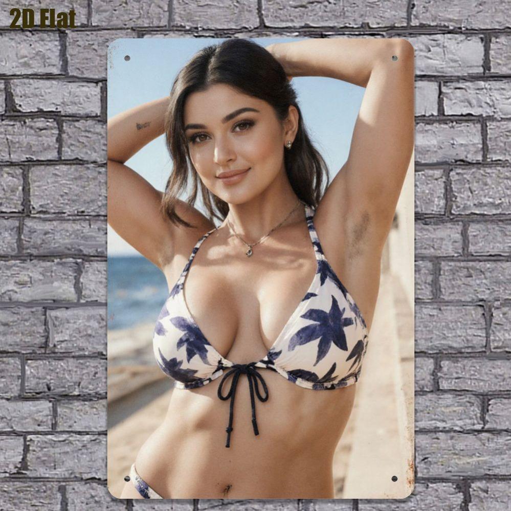 Vintage Metal Wall Art Womens White Bikini Black Bowtie Design with Arms Up Necklace Beach Theme Home Office Decor for B 20x30cm
Vintage Metal Wall Art Womens White Bikini Black Bowtie Design with Arms Up Necklace Beach Theme Home Office Decor for B 20x30cm