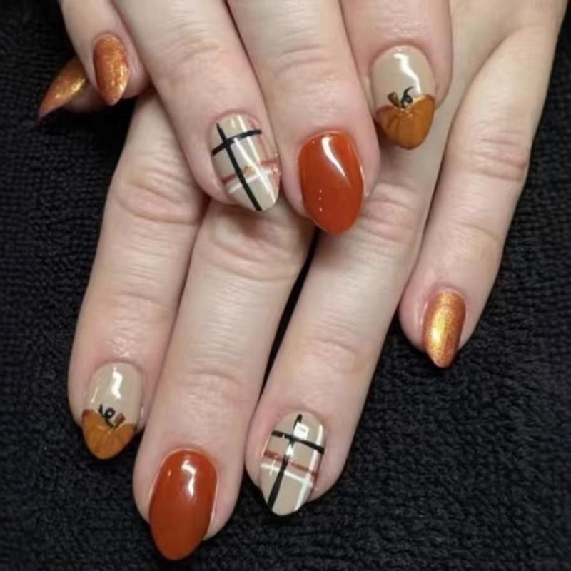 Stick on Nail Christmas False Nail Set Festive Designs Thanksgiving Press on Nail Easy Apply Holiday Manicure Accesories 1
Stick on Nail Christmas False Nail Set Festive Designs Thanksgiving Press on Nail Easy Apply Holiday Manicure Accesories 1