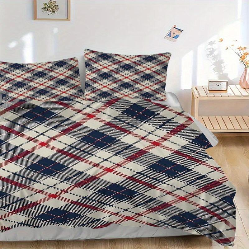 3pcs Tartan Pattern Bedding Set, Breathable and Soft, Suitable for Bedroom Decor (1*Duvet Cover + 1/2*Pillowcases, No Core) yy250821119 135x200cm
3pcs Tartan Pattern Bedding Set, Breathable and Soft, Suitable for Bedroom Decor (1*Duvet Cover + 1/2*Pillowcases, No Core) yy250821119 135x200cm