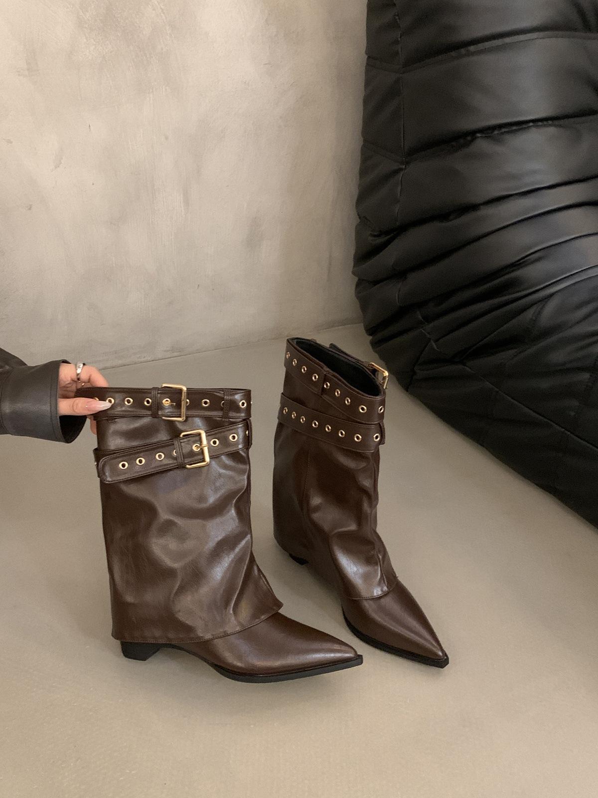 Vintage Belt Buckle Coarse Heel Pants Pile Boots Pointed Mid Tube Western Cowboy Boots 40 коричневий
Vintage Belt Buckle Coarse Heel Pants Pile Boots Pointed Mid Tube Western Cowboy Boots 40 коричневий